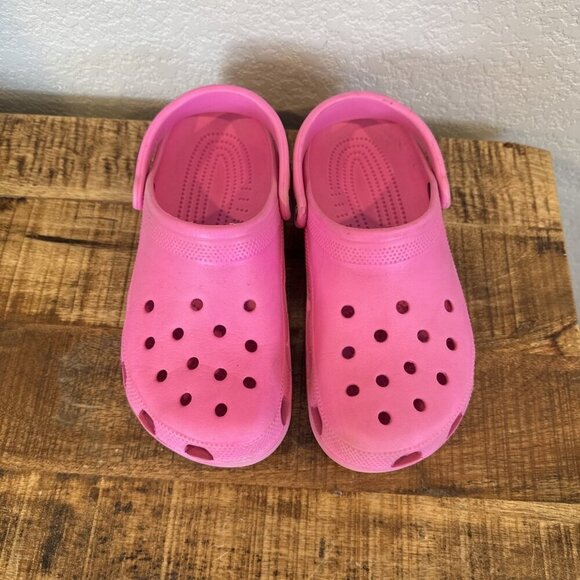 Crocs Classic Clops Unisex Pink Comfortable Slip On Sandals Size 11 Women/Men 9 - Picture 3 of 10